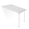 Feria 10 ft. x 10 ft. White Aluminium Patio Cover With 2 Posts, Clear Twin-Wall Polycarbonate Roof Panels.