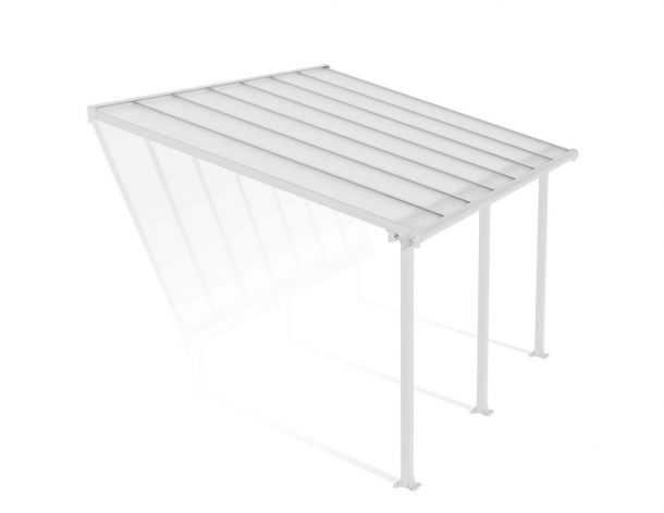 Patio Cover Kit Olympia 3 ft. x 4.25 ft. White Structure &amp; Clear Multi Wall Glazing