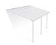 Feria 10 ft. x 18 ft. White Aluminium Patio Cover With 3 Posts, White Twin-Wall Polycarbonate Roof Panels.