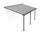 Feria 10 ft. x 20 ft. Grey Aluminium Patio Cover With 3 Posts, Clear Twin-Wall Polycarbonate Roof Panels