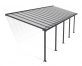 Feria 10 ft. x 30 ft. Grey Aluminium Patio Cover With 5 Posts, Clear Twin-Wall Polycarbonate Roof Panels.