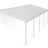 Olympia 10 ft. x 30 ft. White Aluminium Patio Cover With 5 Posts, Clear Twin-Wall Polycarbonate Roof Panels.