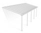Feria 10 ft. x 30 ft. White Aluminium Patio Cover With 5 Posts, Clear Twin-Wall Polycarbonate Roof Panels.