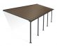 Feria 10 ft. x 32 ft. Grey Aluminium Patio Cover With 5 Posts, Bronze Twin-Wall Polycarbonate Roof Panels