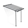 Sierra 7 ft. x 7 ft. Grey Aluminium Patio Cover With 2 Posts, Clear Twin-Wall Polycarbonate Roof Panels.