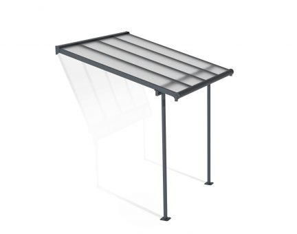 Patio Cover Kit Sierra 2.3 ft. x 2.3 ft. Grey Structure & Clear Twin Wall Glazing