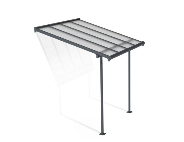 Patio Cover Kit Sierra 2.3 ft. x 2.3 ft. Grey Structure &amp; Clear Twin Wall Glazing