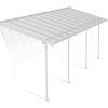 Sierra 7 ft. x 22 ft. White Aluminium Patio Cover With 4 Posts, Clear Twin-Wall Polycarbonate Roof Panels