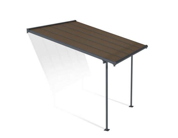 Patio Cover Kit Sierra 3 ft. x 3.05 ft. Grey Structure &amp; Bronze Twin Wall Glazing