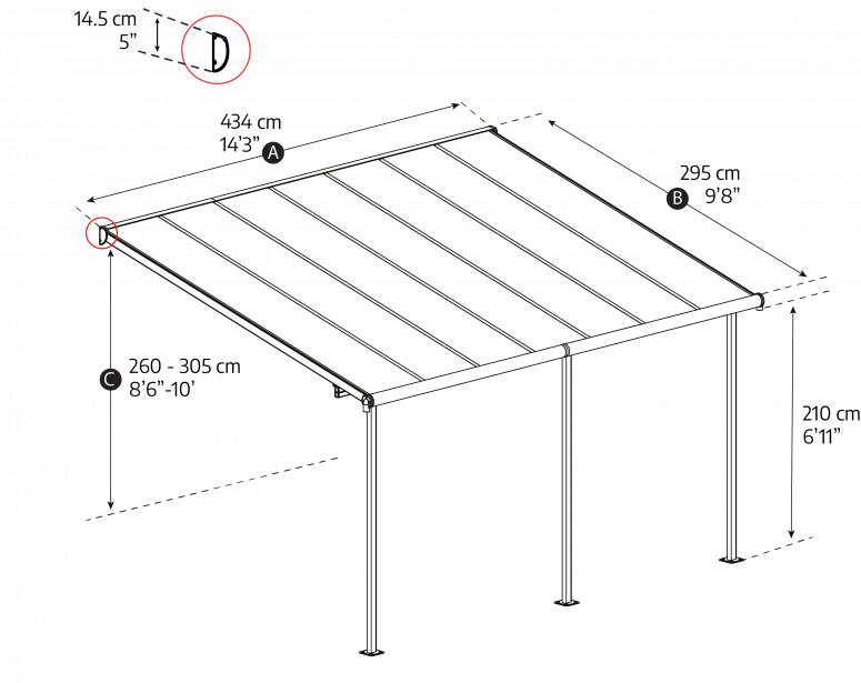 Sierra 10 ft. x 14 ft. Patio Cover kit | Canopia by Palram