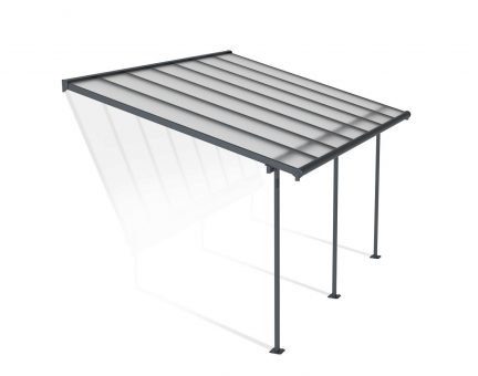 Patio Cover Kit Sierra 3 ft. x 4.25 ft. Grey Structure & Clear Twin Wall Glazing