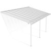Sierra 10 ft. x 20 ft. White Aluminium Patio Cover With 3 Posts, Clear Twin-Wall Polycarbonate Roof Panels.