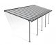Sierra 10 ft. x 28 ft. Grey Aluminium Patio Cover With 5 Posts, Clear Twin-Wall Polycarbonate Roof Panels