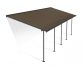 Sierra 10 ft. x 28 ft. Grey Aluminium Patio Cover With 5 Posts, Bronze Twin-Wall Polycarbonate Roof Panels
