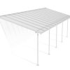 Sierra 10 ft. x 28 ft. White Aluminium Patio Cover With 5 Posts, Clear Twin-Wall Polycarbonate Roof Panels