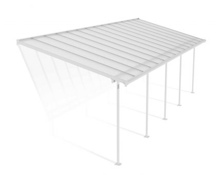 Patio Cover Kit Sierra 3 ft. x 8.50 ft. White Structure & Clear Twin Wall Glazing