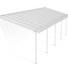 Sierra 10 ft. x 30 ft. White Aluminium Patio Cover With 5 Posts, Clear Twin-Wall Polycarbonate Roof Panels