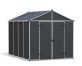 Plastic Shed Rubicon 8 ft. x 10 ft. with Dark Grey Polycarbonate Multiwall &amp; Aluminium Frame