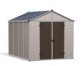 Plastic Shed Rubicon 8 ft. x 10 ft. with Tan Polycarbonate Multiwall &amp; Aluminium Frame
