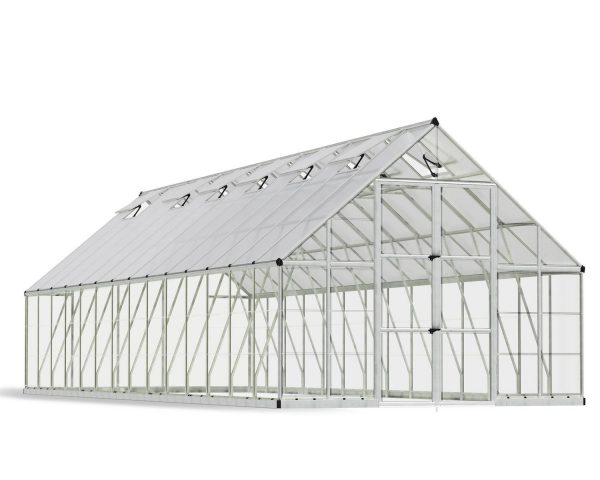 Greenhouse Balance 10' x 28' Kit - Silver Structure & Clear Glazing