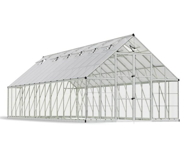 Greenhouse Balance 10' x 28' Kit - Silver Structure & Clear Glazing