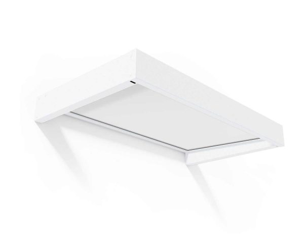 White Sophia door awning 3 ft x 5 ft featuring opal panels