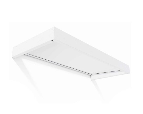 Chic white Sophia door awning 3 ft x 7 ft featuring opal panels