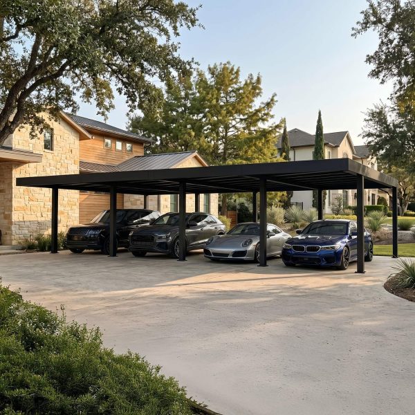 Palram Canopia Carports Oslo 6x12 20x40 Black Grey Main 2 USA