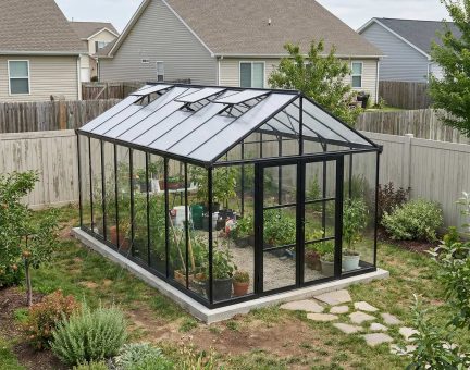 Greenhouse Kit Aria 10 ft. x 20 ft. - Black Structure Clear panels