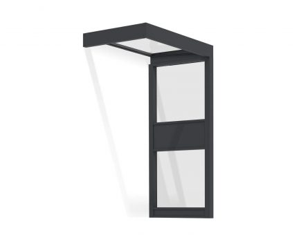 Sophia 3ft x 5ft Side Wall Door Awning Kit - Grey Structure & Clear Panels
