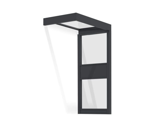 Palram Canopia Door Awnings Sophia Side Wall Grey Clear 3x5 1x1.6 CutOut