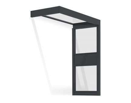Sophia 3ft x 7ft Side Wall Door Awning Kit - Grey Structure & Clear Panels