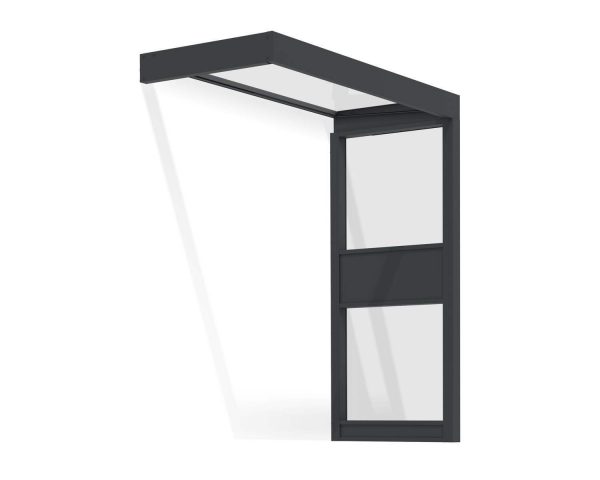 Palram Canopia Door Awnings Sophia Side Wall Grey Clear 3x7 1x2.2 CutOut