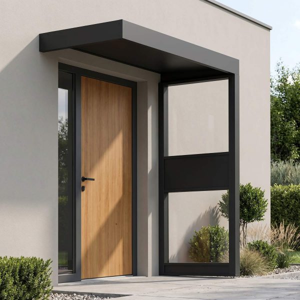 Palram Canopia Door Awnings Sophia Wall Grey Grey 3x7 1x2.2 Main Right 1