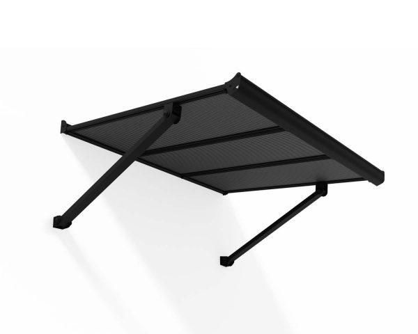 Palram Canopia Door Awnings Augustine 3.7ft Black Grey CutOut