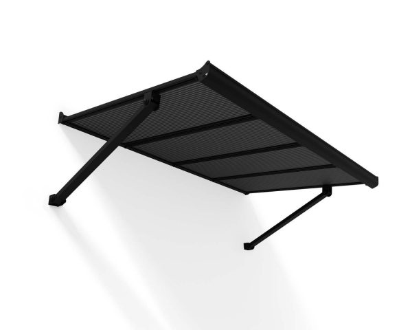 Palram Canopia Door Awnings Augustine 4.8ft Black Grey CutOut
