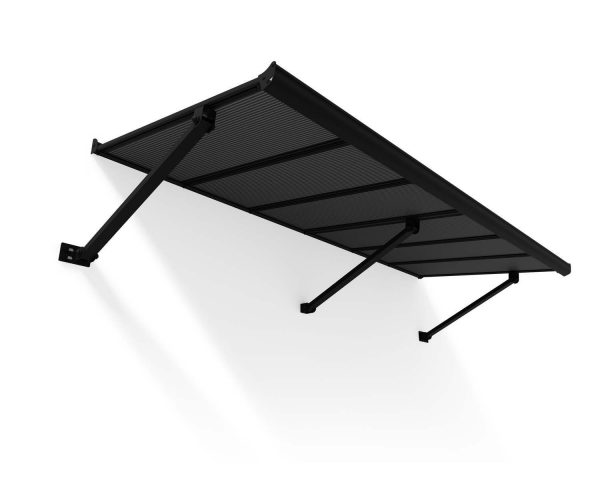 Palram Canopia Door Awnings Augustine 7.3ft Black Grey CutOut