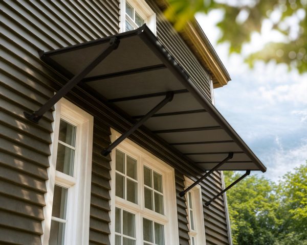 Palram Canopia Door Awnings Augustine 9.6ft Black Grey Main 1 USA