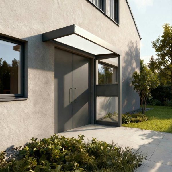 Palram Canopia Door Awnings Sophia Side Wall 3x7 1x2,2 Grey WhiteOpal Main 1 (2)