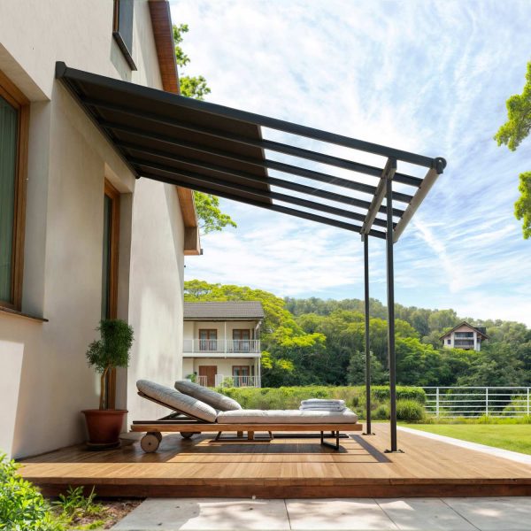 Palram Canopia Patio Covers Sierra Cabrio Grey GreyOpaque 10x10 3x3 Main 1