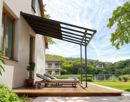 Sierra Cabrio 10 ft. x 10 ft. Patio Cover Kit - Grey / Opaque Grey