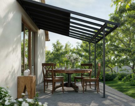 Sierra Cabrio 10 ft. x 14 ft. Patio Cover Kit - Grey / Opaque Grey