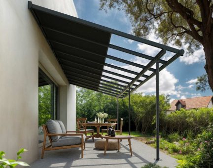 Sierra Cabrio 10 ft. x 20 ft. Patio Cover Kit - Grey / Opaque Grey