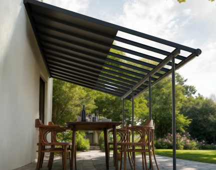 Sierra Cabrio 10 ft. x 24 ft. Patio Cover Kit - Grey / Opaque Grey