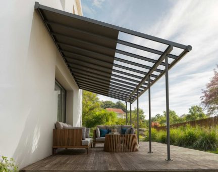 Sierra 10 ft. x 28 ft. Patio Cover Kit - Grey, Clear Twin wall