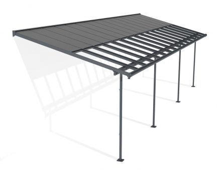 Sierra Cabrio 10 ft. x 30 ft. Patio Cover Kit - Grey, Clear Twin wall
