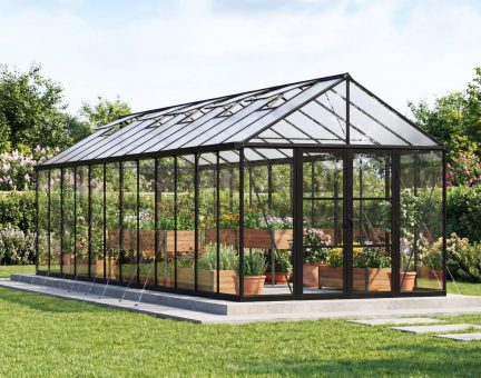 Greenhouse Kit Aria 10 ft. x 30 ft. - Black Structure Clear panels