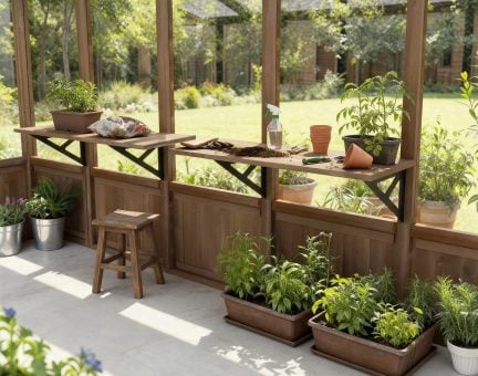 Natura Greenhouse Wooden Shelf Kit - Set of 2