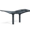 19ft x 16ft Arizona Breeze Double carport with a grey aluminum frame, polycarbonate roof panels, and a winged design for added style and functionality