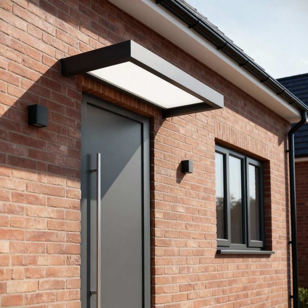 Palram Canopia Door Awnings Sophia 3x5 1x1,6 Grey White Main UK
